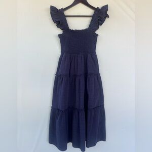 Pinch Navy Midi Dress Ruffled‎ Sleeves Size S